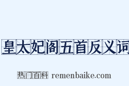 皇太妃阁五首反义词是什么意思的图片
